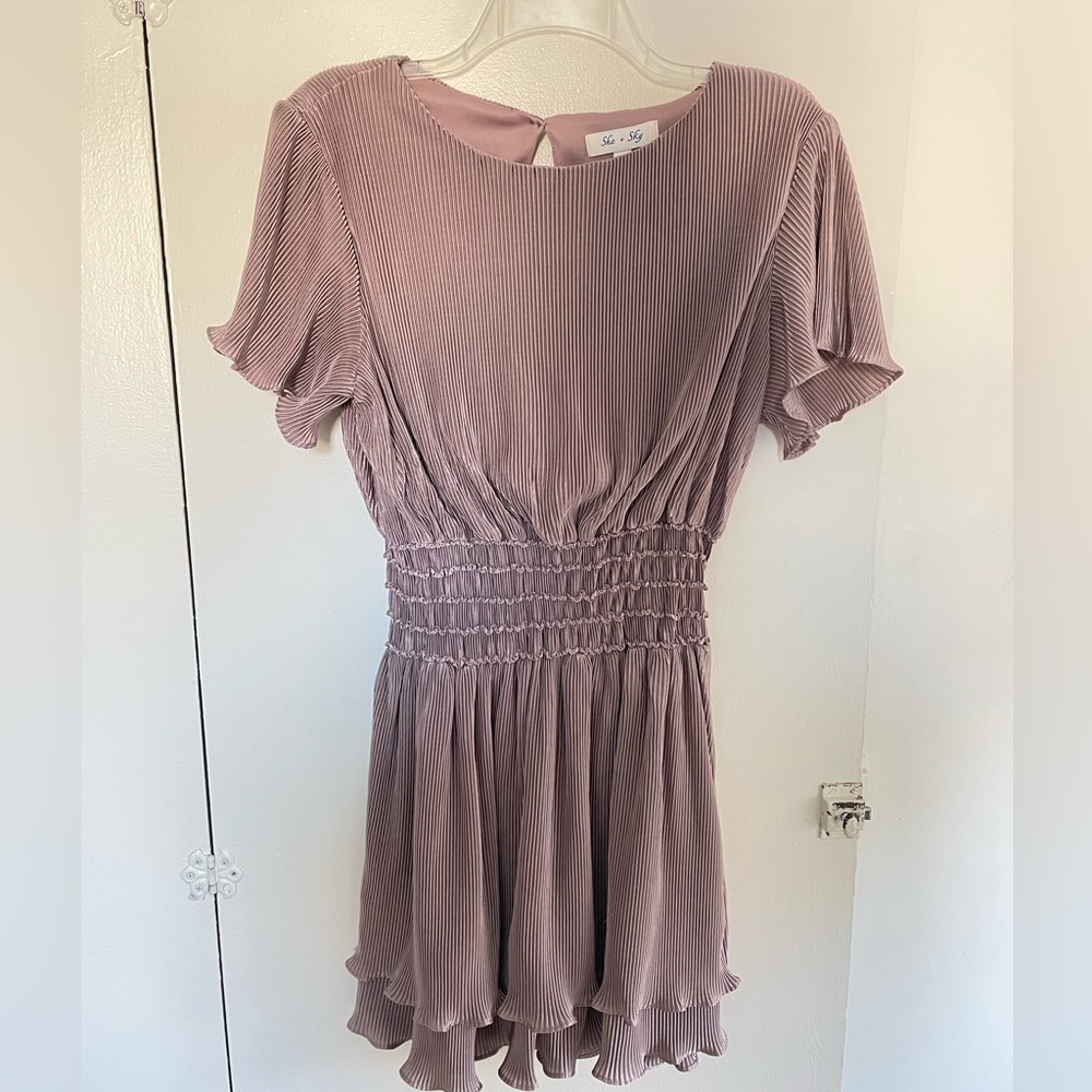 Mauve pink ribbed dress